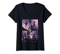 Donna Carillon Elegante Ballerina Ballerina Maglietta con Collo a V