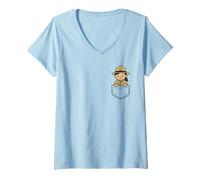 Donna Carina Ragazza Forest Scout Pocket Pal Funny Nature Ranger Patrol Maglietta con Collo a V
