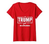 Donna Carina Trump Girl No Apologies Donne repubblicane 2024 Rosso Maglietta con Collo a V