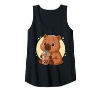 Donna Carino Capybara Kawaii Anime Bere Bubble Tea Ragazza Bambini Canotta
