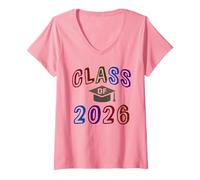 Donna Carino Classe di 2026 Senior Favoloso Finale Livello Ragazza Memorie Maglietta con Collo a V