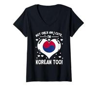 Donna Carino Coreano Patrimonio Famiglia Corea Corea Maglietta con Collo a V