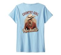 Donna Carino Cowgirl Country Music Western Nashville Souvenir Donne Maglietta con Collo a V