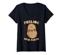 Donna Carino Gioco di Parole di Patate sentimento Umorismo spudtastic Divertente Maglietta con Collo a V