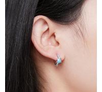 Donna Carino Gioielli Orecchini S925 Argento Sterling Cerchio Blu Turtle Modello