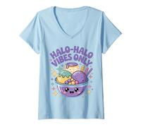 Donna Carino Halo-Halo Filippino Dessert Pinay Pinoy Filippine Maglietta con Collo a V