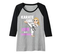 Donna Carino Il Bambino Che Fa Karate Maglia con Maniche Raglan
