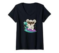Donna Carino Koala Surf Maglietta con Collo a V