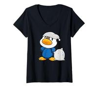 Donna Carino l'anatroccolo con Cuscino e Pigiama Maglietta con Collo a V