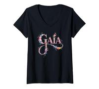 Donna Carino Nome Gaia Personalizzato Ragazza Garden Reunion Outfit Maglietta con Collo a V