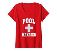 Donna Carino Pool Manager Cugini Viaggio Bagnini Nuoto Ara EMT EMS Maglietta con Collo a V