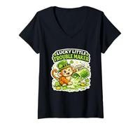 Donna Carino Punch Scimmia Irlandese St Patricks Day Scimmie Umorismo Maglietta con Collo a V