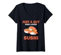 Donna Carino solo un ragazzo che ama il sushi uomini e ragazzi Maglietta con Collo a V