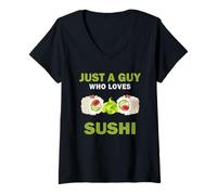Donna Carino solo un ragazzo che ama il sushi uomini e ragazzi Maglietta con Collo a V