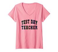 Donna Carino Test Day Insegnante Testing Tutto è Fine STEM Maglietta con Collo a V