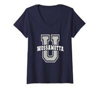 Donna Carino WOSSAMOTTA University Academy Cheerleader Game On Cheer Maglietta con Collo a V