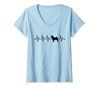 Donna Carlino Battito Cardiaco ECG Polso Carlin per Il Proprietari Maglietta con Collo a V