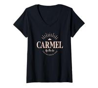 Donna Carmel By-The-Sea California | Carmel By-The-Sea CA Moderno Maglietta con Collo a V