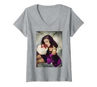 Donna Carmen Electra Attore Film Spaventoso Baywatch di Michael Grecco Maglietta con Collo a V