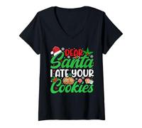 Donna Caro Babbo Natale, ho mangiato i tuoi biscotti Maglietta con Collo a V