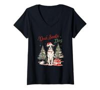 Donna Caro Babbo Natale, Non Dimenticare Lo Spirito Festivo del Cane Maglietta con Collo a V
