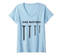 Donna Carpenter Nails Size Matters Falegnameria Umorismo Maglietta con Collo a V