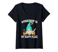 Donna Carpentry GNOME Graphic Funny Saying for Men Woodworker Dad Maglietta con Collo a V