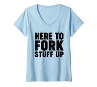 Donna Carrello elevatore Qui per la roba della Forcella Up Maglietta con Collo a V