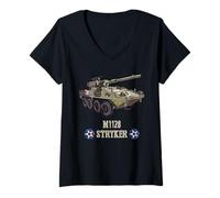 Donna Carro armato militare americano M1128 Stryker Maglietta con Collo a V