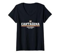 Donna Cartagena Colombia Maglietta con Collo a V