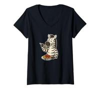 Donna Cartone Animato Zebra Maglietta con Collo a V