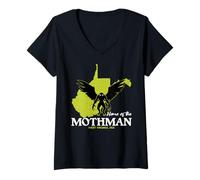 Donna Casa Del Mothman West Virginia State Funny Cryptid Maglietta con Collo a V