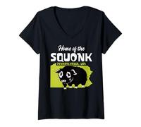 Donna Casa Dello Squonk Pennsylvania State American Cryptid Divertente Maglietta con Collo a V
