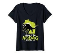 Donna Casa Di Hodag Wisconsin State American Cryptid Divertente Maglietta con Collo a V