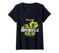 Donna Casa di Hopkinsville Goblins Kentucky State Funny Cryptid Maglietta con Collo a V