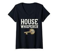 Donna Casa Whisperer Agente Immobiliare Agente Immobili Maglietta con Collo a V