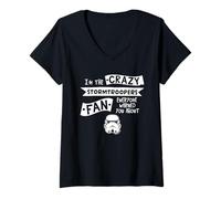 Donna Casco Stormtrooper Slogan I'm The Crazy Fan Maglietta con Collo a V