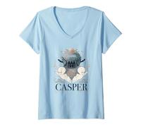 Donna Casper The Friendly Ghost Twin Ghosts & Haunted Manor Maglietta con Collo a V