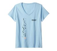 Donna Casper The Friendly Ghost Vertical Logo Maglietta con Collo a V