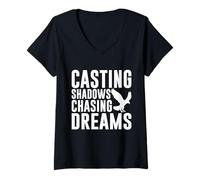 Donna Casting Shadows Chasing Dreams Falconeria Maglietta con Collo a V