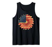 Donna Casual Fiore Bandiera Americana Stelle e Strisce Grafica Canotta