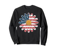 Donna Casual Fiore Bandiera Americana Stelle e Strisce Grafica Felpa