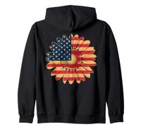 Donna Casual Fiore Bandiera Americana Stelle e Strisce Grafica Felpa con Cappuccio