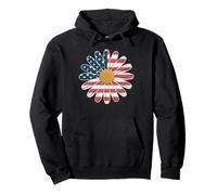 Donna Casual Fiore Bandiera Americana Stelle e Strisce Grafica Felpa con Cappuccio