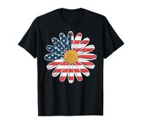 Donna Casual Fiore Bandiera Americana Stelle e Strisce Grafica Maglietta