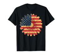 Donna Casual Fiore Bandiera Americana Stelle e Strisce Grafica Maglietta