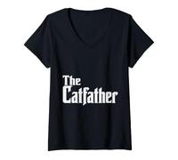 Donna Cat Dad Club Cat Father Best Cat Daddy Paw Uomo Maglietta con Collo a V