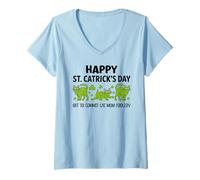 Donna Cat St Patricks off to Commit Cat Mom Foolery St Patrick's Maglietta con Collo a V