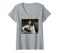 Donna Cat Stevens Live Pace Treno Anni '70 Era da Dick Barnatt Maglietta con Collo a V