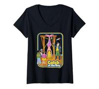 Donna Catch of the Day Mermaid Retro Vintage Funny Adult Humor Maglietta con Collo a V
